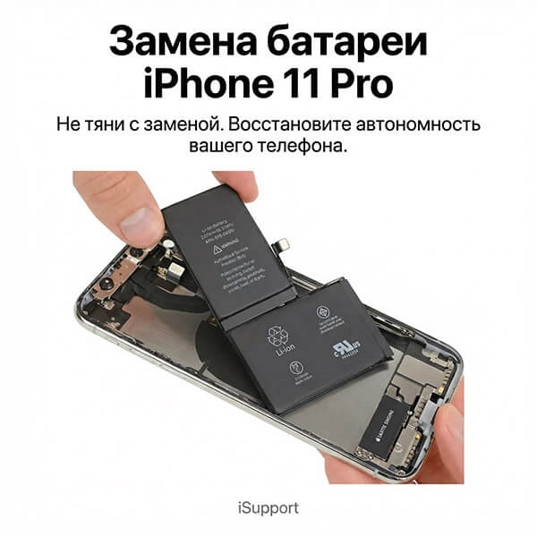 замена батарея iphone 11 pro